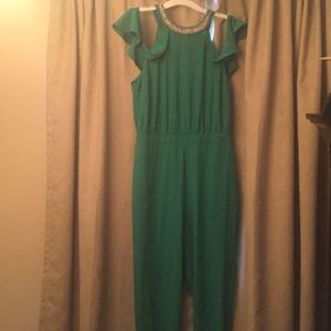 Green jumpsuit